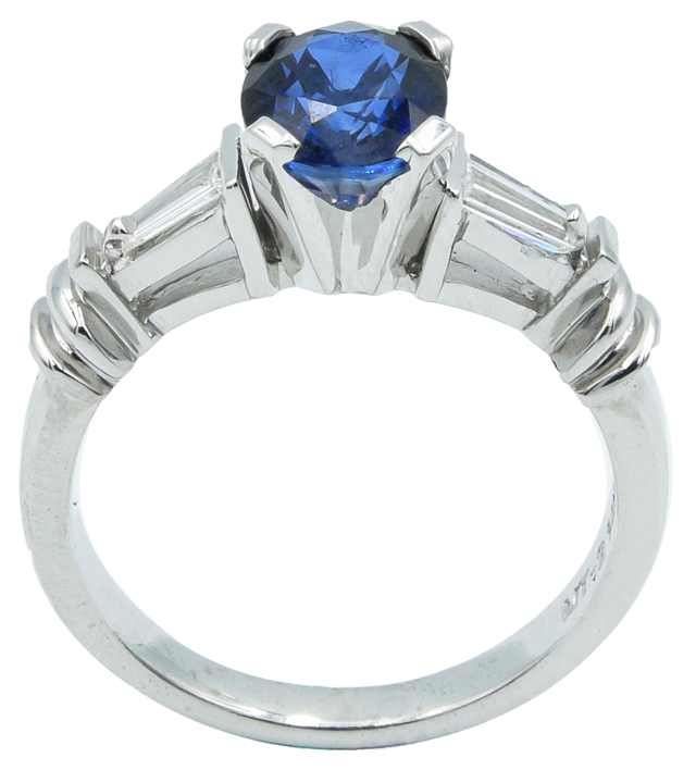 Custom Ring Oval Sapphire & Baguette Diamond | Taras Jewellers Custom Ring Oval Sapphire & Baguette Diamond | Taras Jewellers